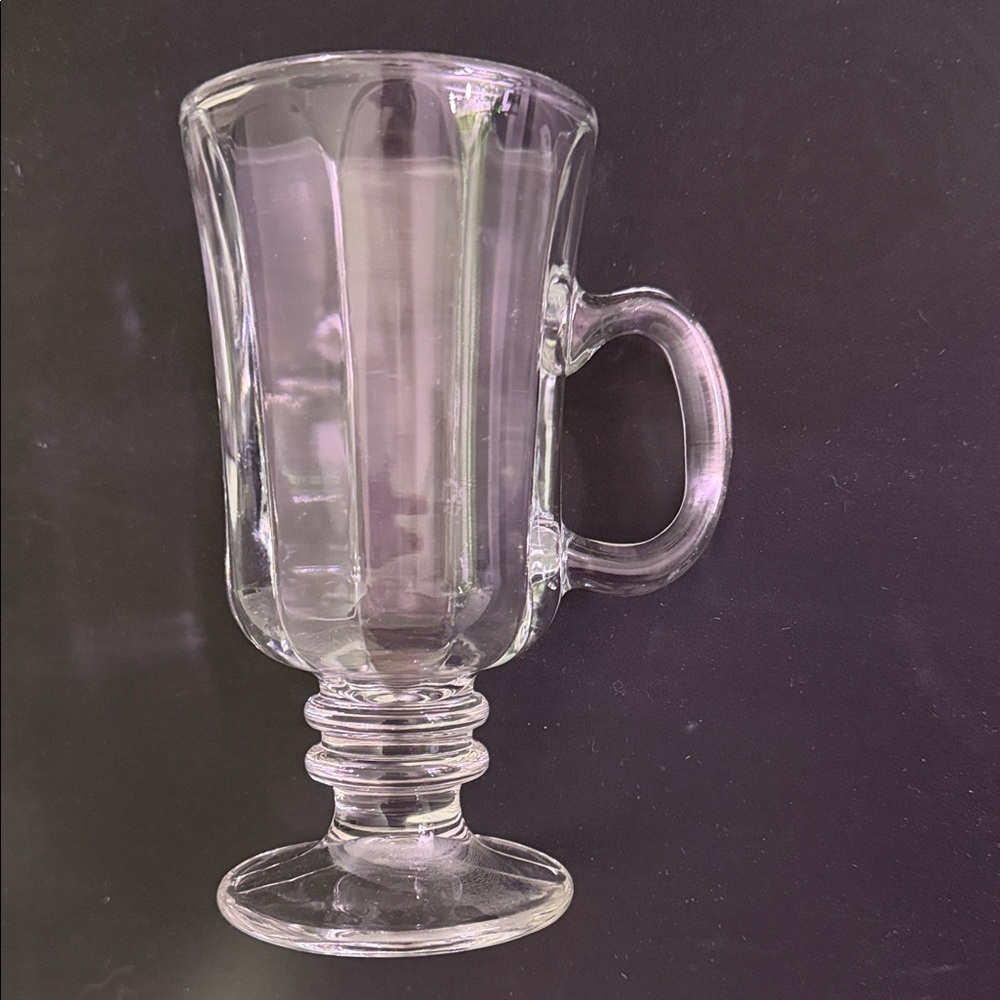 4 Hot or Cold  Clear Glass Mugs 4